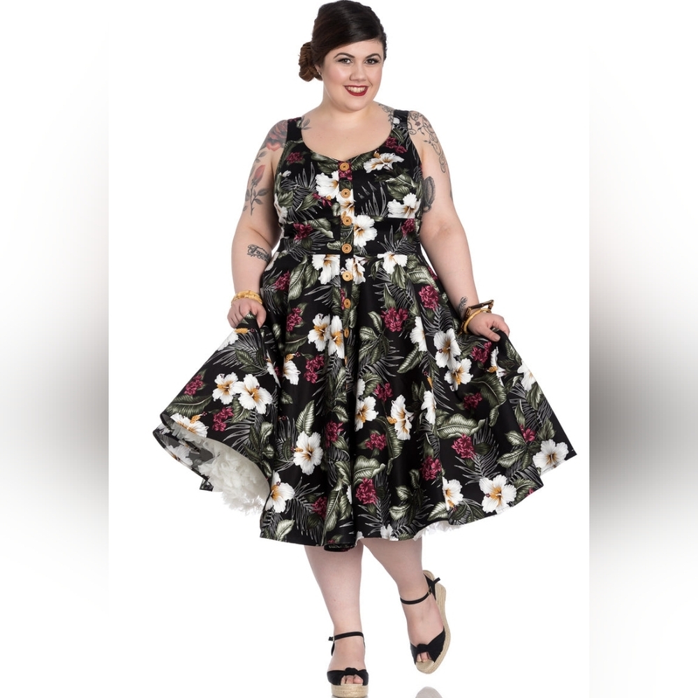 Hell Bunny X Hot Topic Tahiti 50's Dress 2X